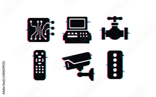 isolated backgond control logic circuit board control command center console control flow regulation valve control remote transmitter handset control monitoring camera unit control status