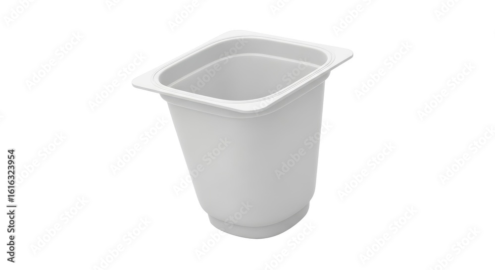 Empty white yogurt cup isolated on white background Empty white yogurt cup isolated on white background