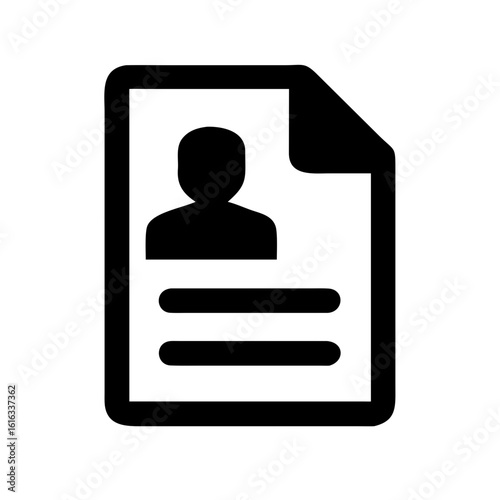 Profile resume cv applicant job application document personal information employment data form icon graphic