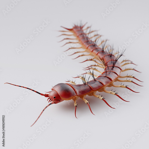 Photorealistic Centipede with Many Legs