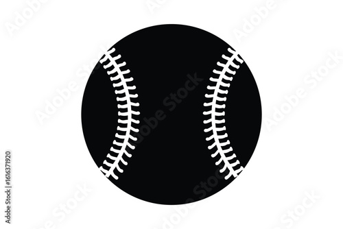 Softball icon. Baseball silhouette, Baseball outline vector illustration