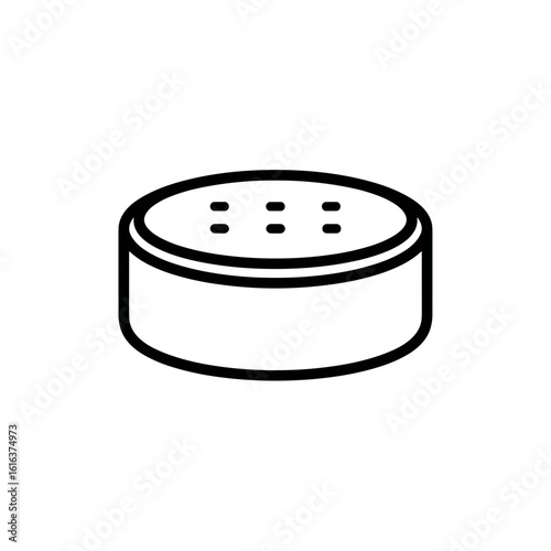 Smart speaker icon in outline style. Represents voice assistant, AI interaction, and smart home technology. Vector illustration.
