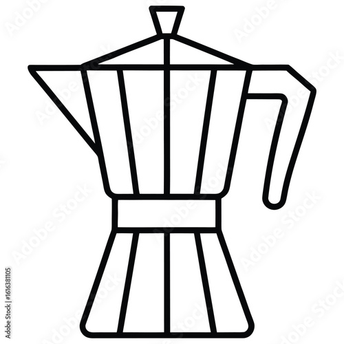Coffee maker vector silhouette, white background,
