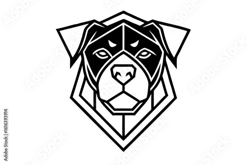 vector dog head logo geometric design