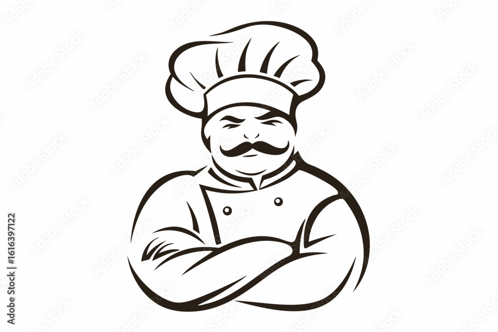 vector graphic illustration of a proud chef vector graphic illustration of a proud chef