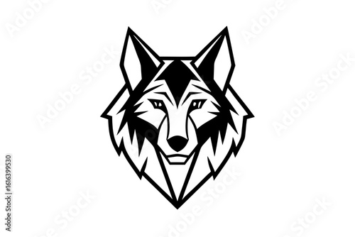 vector wolfdog head logo geometric design