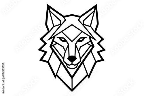 vector wolfdog head logo geometric design