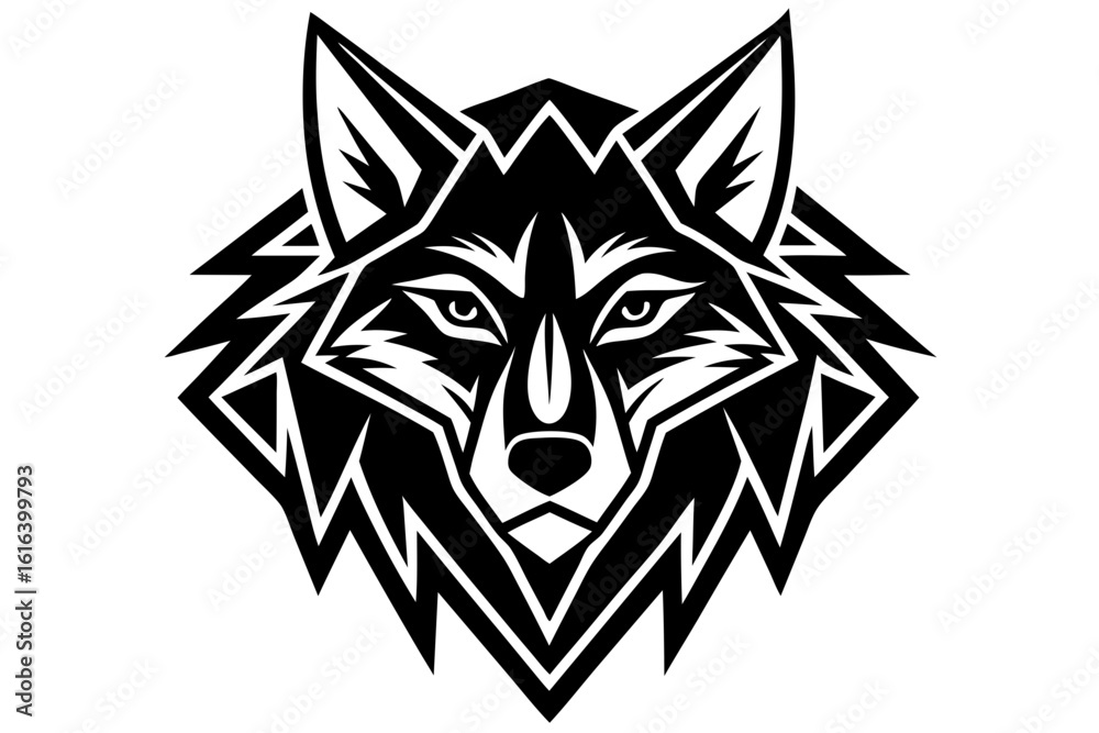 Fototapeta premium vector wolfdog head logo geometric design