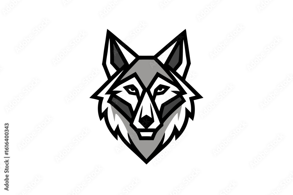 Fototapeta premium vector wolfdog head logo geometric design