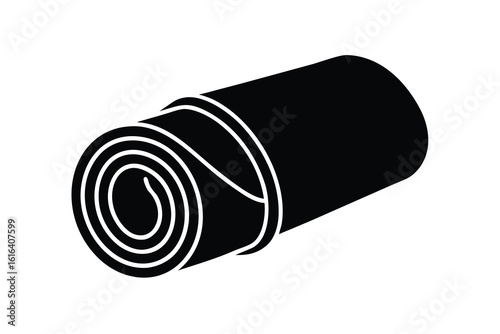 icon of a sleeping bag rolled up  minimal outline