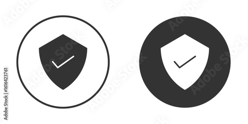 Shield check mark icon vector illustration solid. vector logo template in trendy flat style