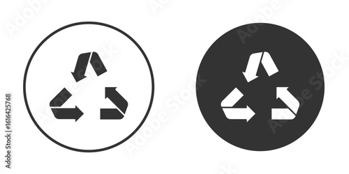 Recycle icon vector illustration solid. vector logo template in trendy flat style