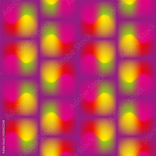 Endless vector seamless pattern consisting of various colorful graphic elements.