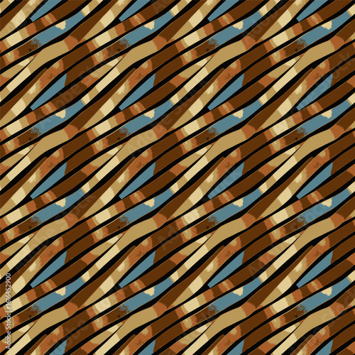 Endless vector seamless pattern consisting of various colorful graphic elements.