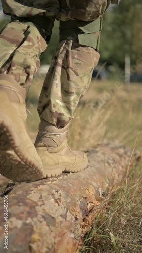 A detailed closeup of tactical boots, perfect for various outdoor activities, demonstrating both durability and style