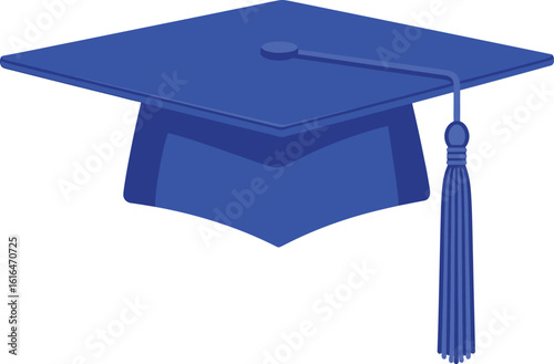 3D Render of a Classic Blue Graduation Cap with Tassel