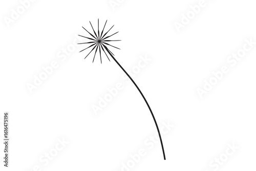 line art artistic dandelion seeds forming a heart 