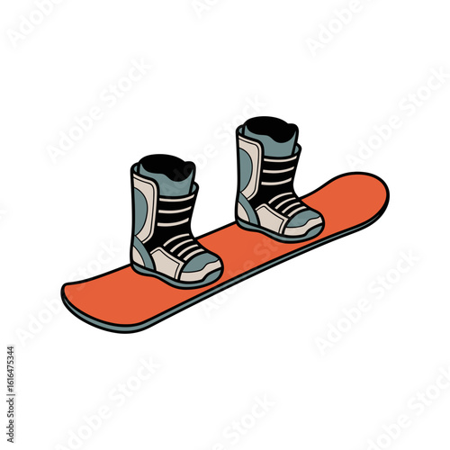 Snowboard with Boots
