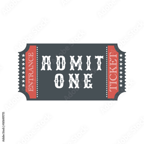 Vintage Carnival Admit One Event Ticket Illustration