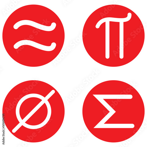 Set of black math symbol background for education and business