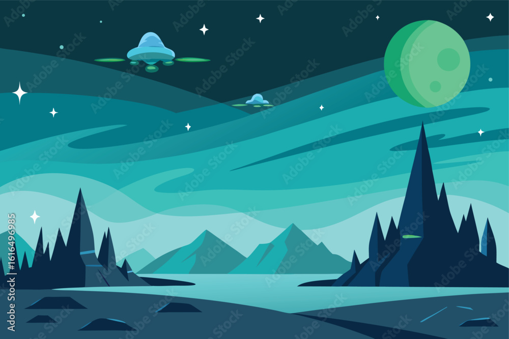 Fototapeta premium winter landscape vector illustration