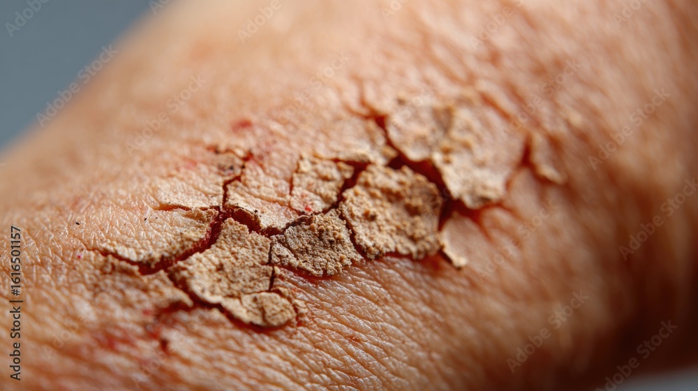 Fototapeta premium Extreme close-up of cracked and dry skin