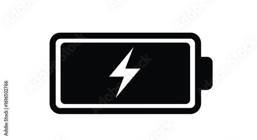 Battery Charging Icon with Lightning Bolt