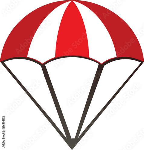 Colorful Parachute Canopy in Minimal Red and White Design
