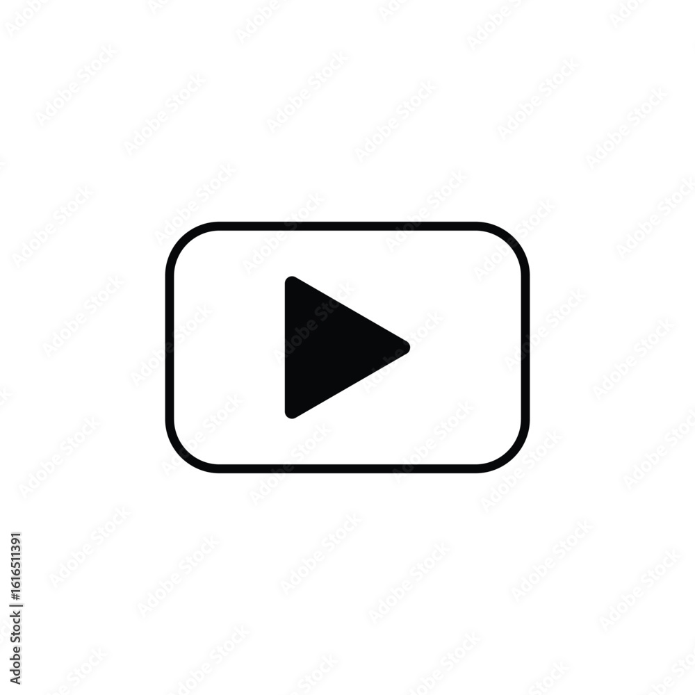 Play button icon vector on transparent background. Media player sign. Play button icon vector on transparent background. Media player sign.