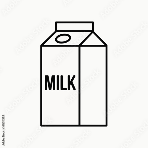 Milk Carton Icon – Dairy Product, Beverage Packaging, Grocery Symbol

