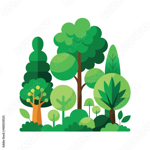 Green Trees and Foliage Illustration