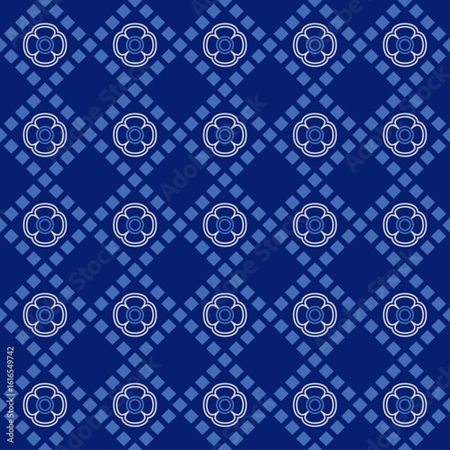 seamless pattern with geometric shapes modern blue background decorative design print for fabric surface design packaging wrapping paper vector