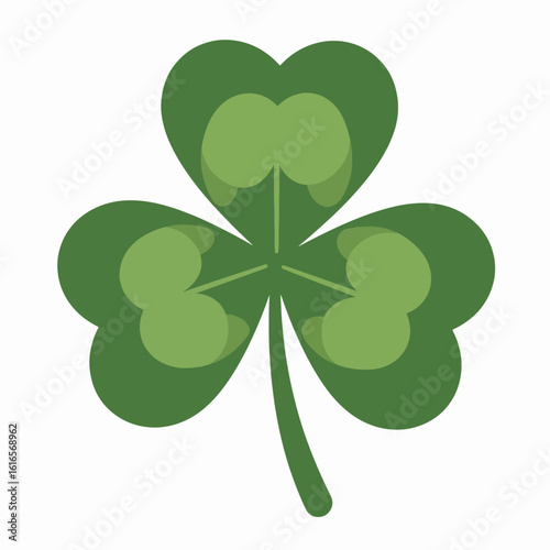 Green shamrock leaf symbolizing good luck and St. Patrick's Day  
