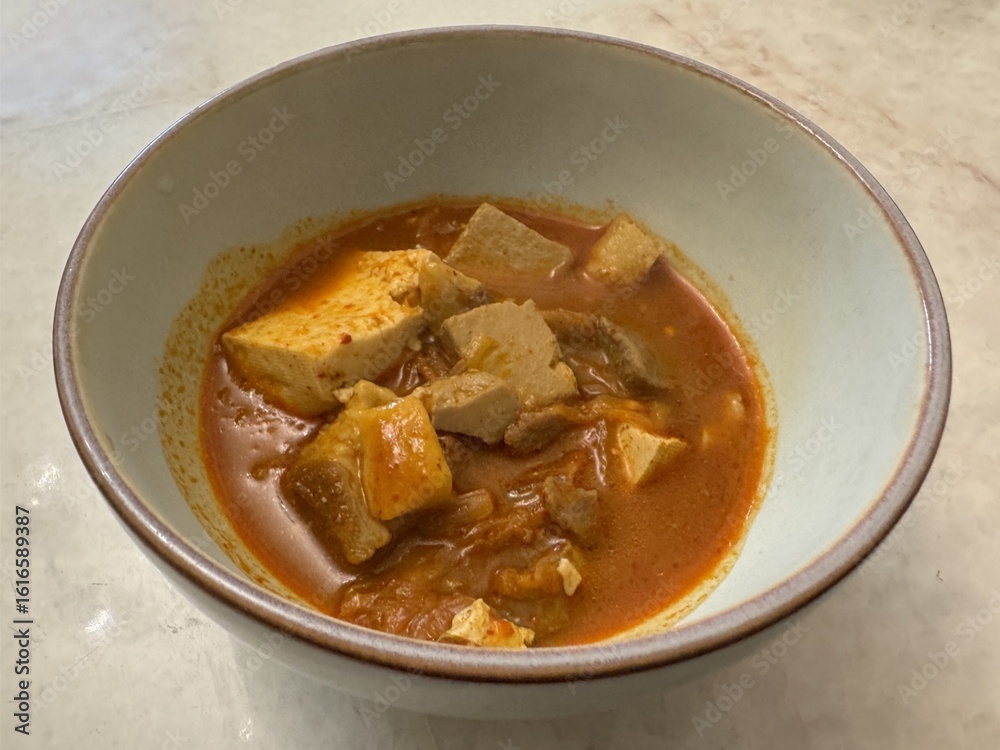 Korean soybean paste stew with tofu and vegetables Korean soybean paste stew with tofu and vegetables