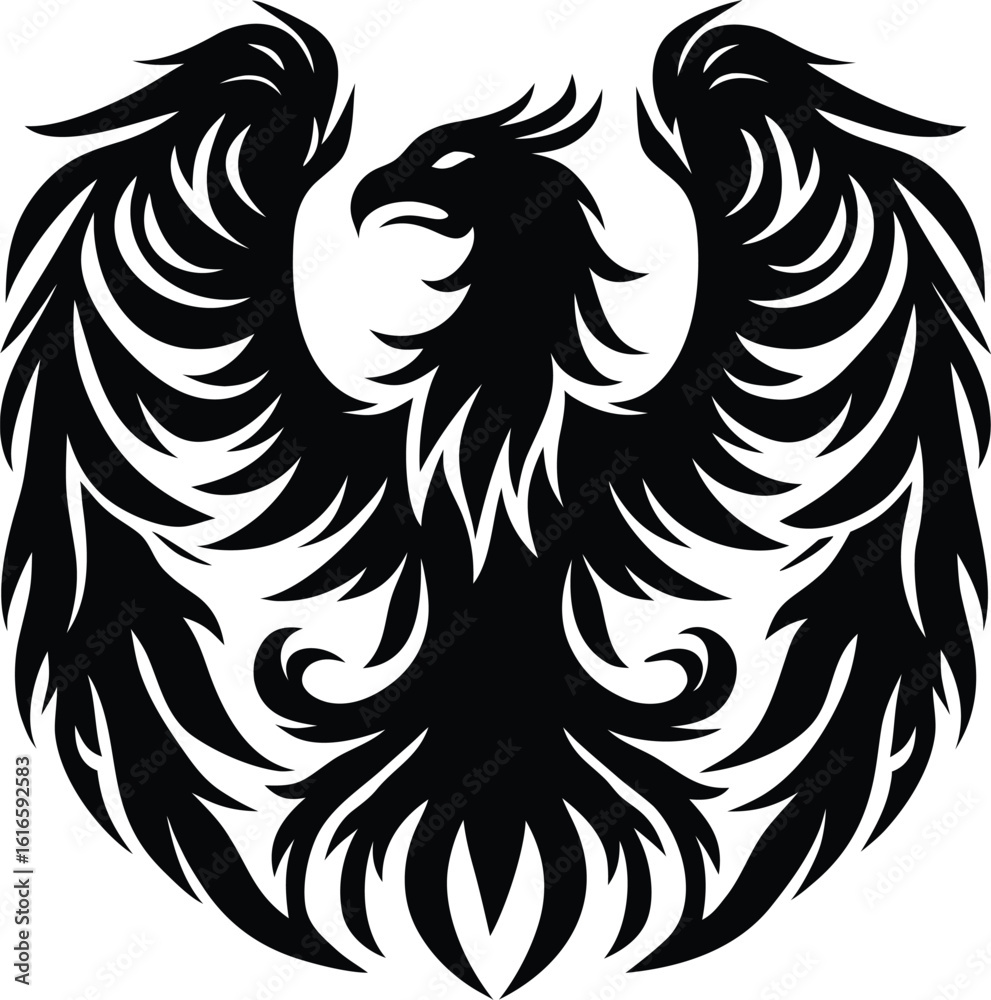 Obraz premium Phoenix Abstract Silhouette logo, tattoo design