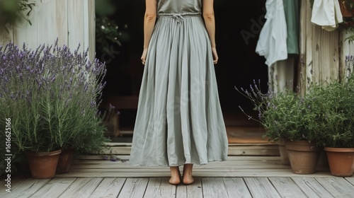 Tranquil Morning at a Luxurious Infinity Pool Overlooking the Ocean in Santor...