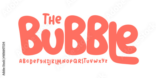Bubble clay alphabet, soft rounded font, plasticine mold letters, cute cartoon typeface for baby logo, kid headline, playful typographic design, friendly typography style. Vector typeset.