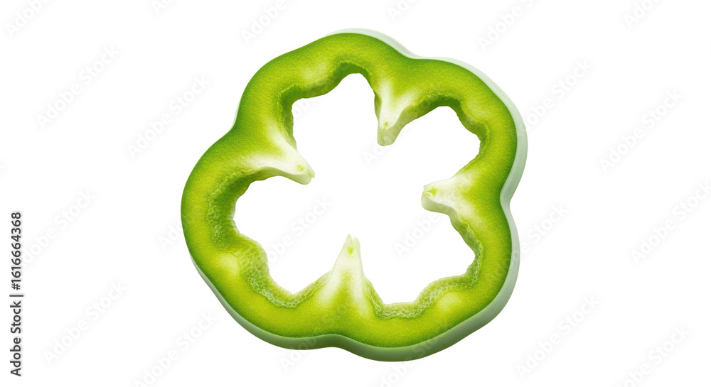 Isolated Green Pepper Slice Isolated Green Pepper Slice