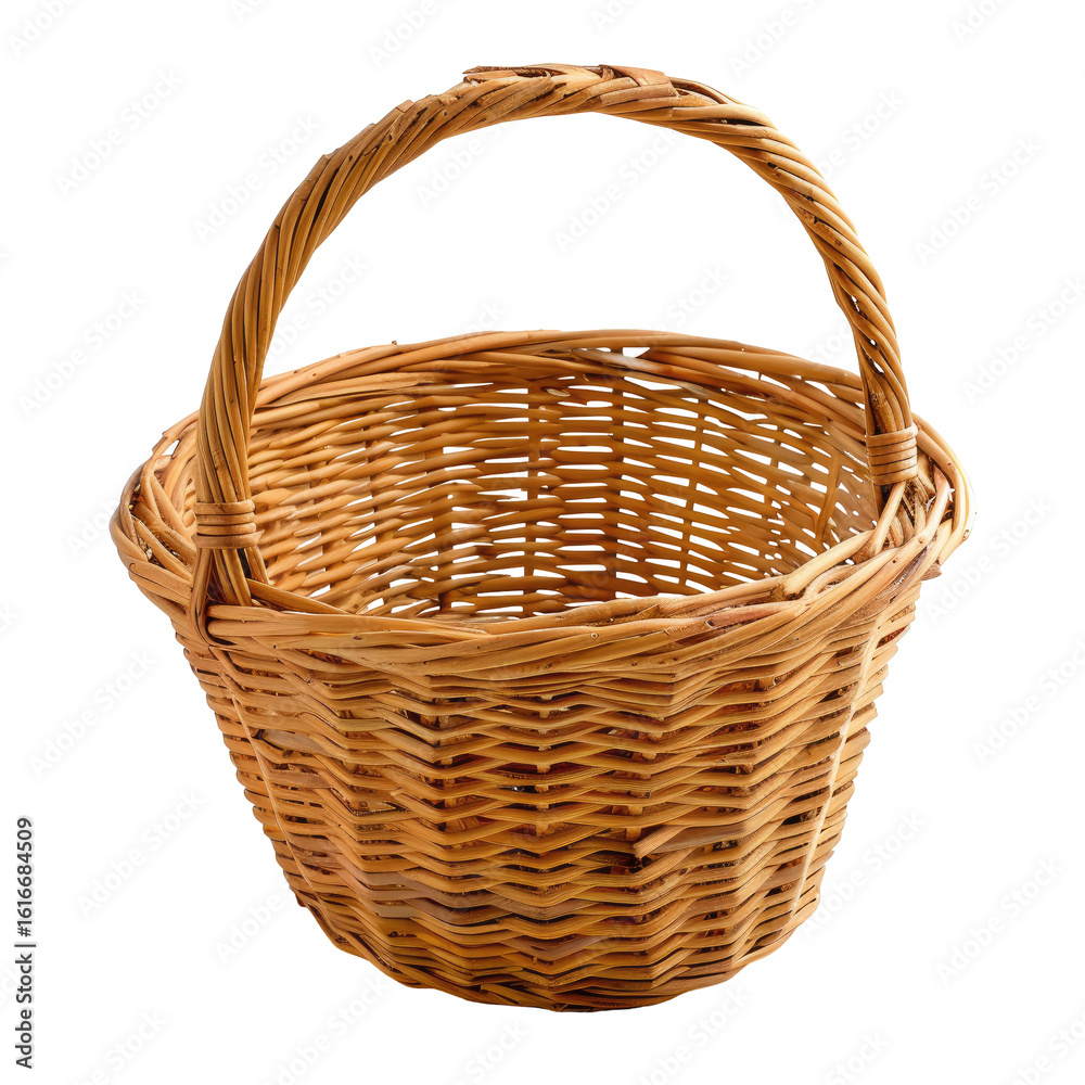 Obraz premium Round wicker basket with handle