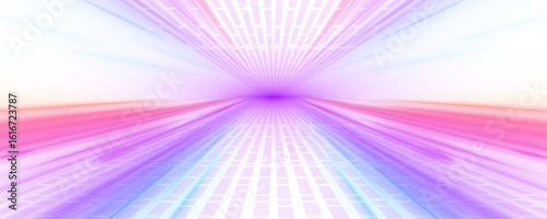 Vector connection background of horizontal speed lines. Futuristic dynamic motion technology, air flow effect, blue glowing lines on white background PNG.