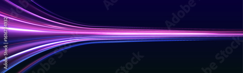 Abstract long exposure dynamic speed light trails background. Generative ai. Light trails, golden glitter glow and sparkling flare spiral swirls on transparent background.	