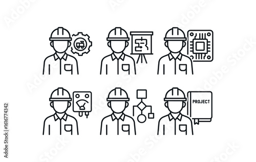 straight perfect stroke icon mono icons style isolated engineer ar train model engineer schematic diag engineer PCB prototype engineer calibration jig engineer flowchart template engineer