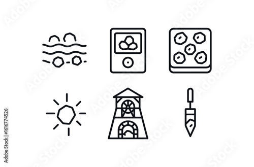 straight perfect stroke icon mono icons style isolated coal seam layer coal dust monitor coal briquette mold coal ignition spark coal mine shaft coal sampling corer