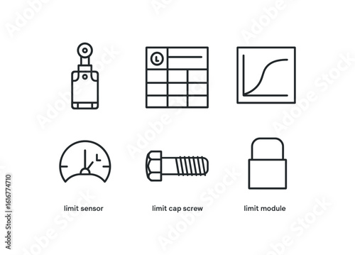 straight perfect stroke icon mono icons style isolated limit switch actuator limit value table limit paeter curve limit sensor threshold limit cap screw limit module cap