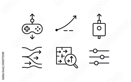 straight perfect stroke icon mono icons style isolated movement joystick controller movement trajectory plot movement actuator module movement fluid dynamics map movement pattern lyzer