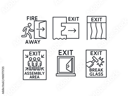 straight perfect stroke icon mono icons style isolated eit escape re eit cuation plan eit smoke curtain eit assembly area eit egress window eit break glass point