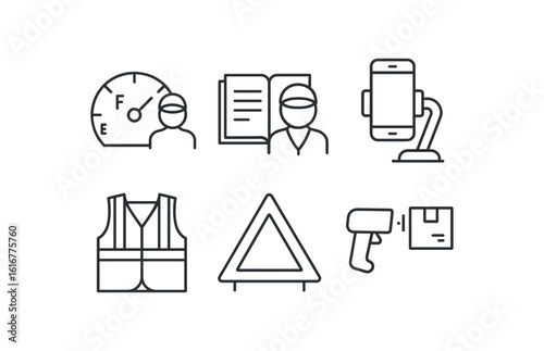 straight perfect stroke icon mono icons style isolated delivery driver fuel gau delivery driver logbook journal delivery driver mobile delivery driver safety vest delivery driver warning