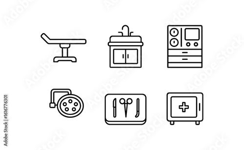straight perfect stroke icon mono icons style isolated surgical suite surgical table surgical suite scb sink station surgical suite anesthesia machine surgical suite surgical surgical suite