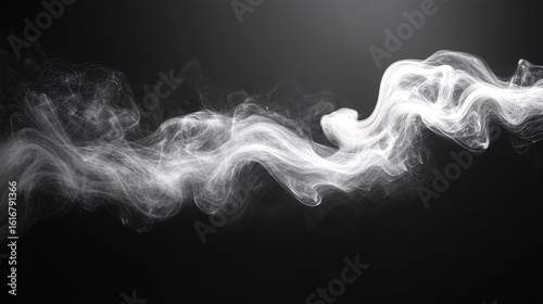 Abstract White Particle Flow On Black Background