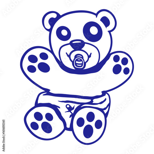 Bear Baby Pacifier Diaper Cute Little Happy Child Toddler
